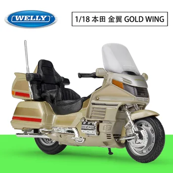 1:18 WELLY Motociklu HONDA GOLD WING Metāla Lējumiem Sakausējuma Modeli, Rotaļlietas, Dāvanu