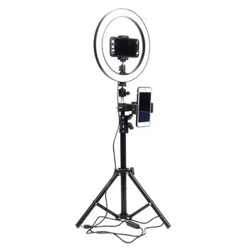 10 Collu Vlog Video LED Selfie Gredzenu Gaismas USB gredzenu, lampas, Fotogrāfijas ar Gaismas Tālruņa Turētāja statīva stends, Grims Youtube