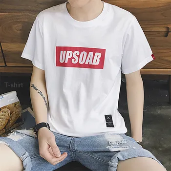10019-Vasaras jaunā īsām piedurknēm t-krekls vīriešu korejiešu versija tendence apaļu kakla līdzjūtības kokvilnas vīriešu liela izmēra apģērbtu
