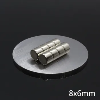 10Pcs 8 x 6 mm neodīma magnēts 8mm*6mm super spēcīgu retzemju diy rotaļlietas NdFeB magnētiem pastāvīgu magnētisko kārtu 8 mm x 6 mm