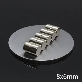 10Pcs 8 x 6 mm neodīma magnēts 8mm*6mm super spēcīgu retzemju diy rotaļlietas NdFeB magnētiem pastāvīgu magnētisko kārtu 8 mm x 6 mm