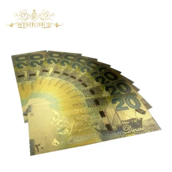 10pcs/daudz Jauku Krāsu Kuveita Banknošu 20 Dinar Banknošu 24K Zeltu Suvenīru banknošu kolekcija