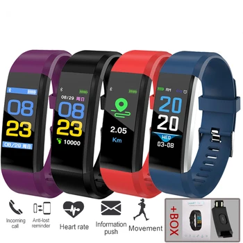 115Plus Smart Skatīties Sirdsdarbības Ātrums, asinsspiediens Smart Joslā Fitnesa Tracker Smartband Bluetooth Aproce fitbits Smart Bracele