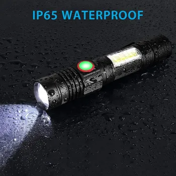 12000LM LED Taktiskais Kabatas Lukturīti, Super Spilgti Magnētisko Lāpu ar Cob Sidelight Ūdensizturīgs Zoomable 4 Režīmi Āra