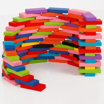 120pcs/set Domino Rotaļlietas Bērniem, Koka Rotaļlietas, Krāsas Domino Bloki Komplekti Agrīnās Mācīšanās Domino Spēles Izglītojošas Rotaļlietas Bērniem
