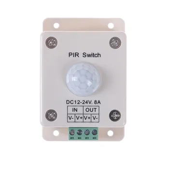 12V 24V Mini PIR Kustības Sensoru Detektoru Slēdzis LED Lentes Ruban Gaismas Lente SMD 5050 3528 Infrasarkano Detektoru 6A 12 Voltu 24Volt