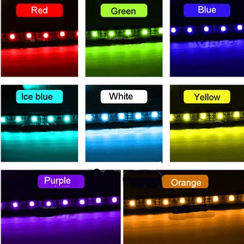 12V Auto-stils Interjera Atmosfēru Gaismas Sloksnes LED Dekoratīvās Gaismas Krāsains Automašīnām Maksas Dienas Gaitas Lukturi Tālvadības pults