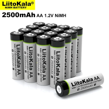 16pcs Liitokala 1.2 V AA 2500mAh Ni-MH Uzlādējamās baterijas aa uz Temperatūras rādītāju tālvadības pulti, peli, rotaļlietas baterijas