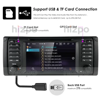 1Din Android 10 Auto Radio Auto IPS DVD GPS Spēlētājs BMW E39 E38 X5 E53 Navigācijas Auto Multimedia Stereo Navigācijas USB Wifi 4G