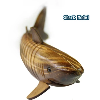 1GB 33CM Koka Haizivs Modeli, Dzīvnieku Figūriņas Simulācijas Šūpoles Apdare Retro Home Decoration Accessories zivju modelis rotaļlietas
