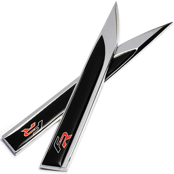 1Pair Cinka Sakausējuma PVC FR Logo, Emblēmas Nozīmīti Uzlīmes 3D Metāla Spārnu Sānu Uzlīmes, Auto Uzlīmes, Par Seat Leon FR Ibiza Cupra Altea Exe