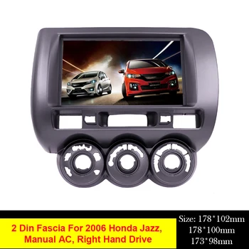 2 Din DVD Stereo Audio Adapteris, Rāmis Fascijas Honda City Jazz Rokasgrāmata AC Labās Rokas Piedziņas Automašīnas Radio Paneļa Montāžas Bezel Apdare