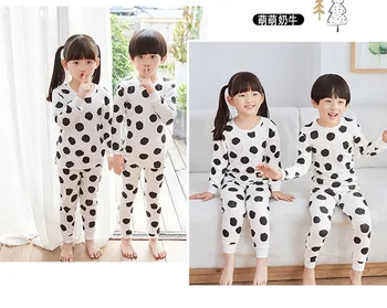 2 Gabali Zēni Meitenes Apģērbu Komplekts Pijamas Bērniem Sleepwear Kokvilnas Apģērbs Karikatūra Pidžamu Underwears 4 6 8 10 12 Gadiem