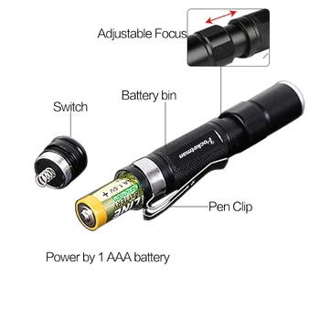 2000LM LED Spēcīgākajiem Portatīvie Mini Penlight Kabatas Lukturīti Gaismas Ūdensizturīgs Laternu AAA Akumulatora Led Kempings Medības