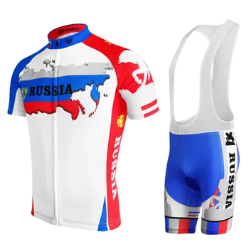2018 Jaunu velosipēdu jersey ropa Ciclismo vīriešiem ar Īsām piedurknēm velosipēdu apģērbu valkāt krievijas komanda balts jersey, kas top bikses, kombinezoni ar krūšdaļu gel pad