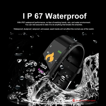 2019 JAUNU 115plus Ūdensizturīgs Smart Skatīties Vīrieši Sievietes Sirdsdarbības Ātrums, asinsspiediens, Fitnesa Tracker Smart Aproces Android, IOS