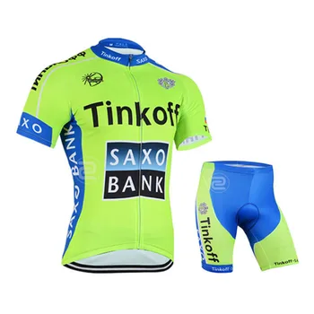 2019 Tiņkovs Saxo Bank Īsām Piedurknēm Riteņbraukšana Džersija Komplekts Ropa Ciclismo Hombre MTB Riteņbraukšana Apģērbu Elpojošs Velosipēdu Velosipēds Jersey