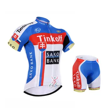 2019 Tiņkovs Saxo Bank Īsām Piedurknēm Riteņbraukšana Džersija Komplekts Ropa Ciclismo Hombre MTB Riteņbraukšana Apģērbu Elpojošs Velosipēdu Velosipēds Jersey