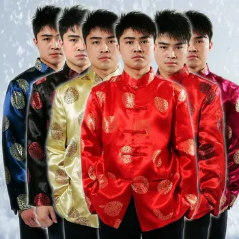 2019 tradicionālā ķīniešu apģērbi vīriešiem Top tang uzvalks Jaunā Gada Dāvanu Puse