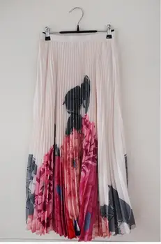 2020. gada Pavasarī, Rudenī korejas high-end tauriņu mežģīnes Iespiesti Kreklu un Augsto vidukli Kroku Ilgi Svārki Divi-gabals, kas Sievietēm OLA Ikdienas Tērps