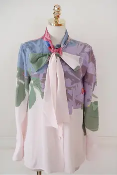 2020. gada Pavasarī, Rudenī korejas high-end tauriņu mežģīnes Iespiesti Kreklu un Augsto vidukli Kroku Ilgi Svārki Divi-gabals, kas Sievietēm OLA Ikdienas Tērps