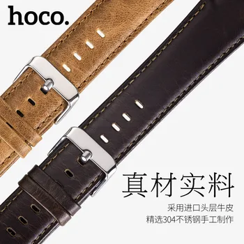 22mm HOCO Watchband par Huami AMAZFIT Sporta Smart Skatīties Joslas Huawei Skatīties GT Pātagot Īstas Ādas Siksna Aproce