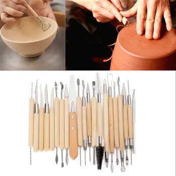 22pcs Māla Keramikas Griešanai Kopumu, Sveces, Keramika Rīku Tēlniecības Pieņemšanas Modelēšana