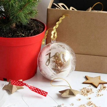 24 Partijas DIY 70mm Ziemassvētku Eglīte Piekārtiem Bumbu Caurspīdīga Bumba caurspīdīgā Plastmasas, kas Piepildīta Bumbiņu Rotājumu