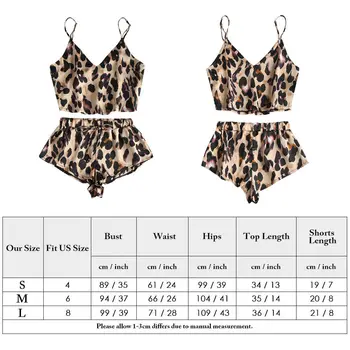 2GAB Jaunu Eksotisku Apģērbu Moderns Sieviešu Satīna Naktskrekls Sleepwear sievietes Sexy leopard Pidžamas Komplekti Apakšveļa Naktsveļu