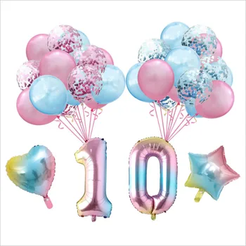 34-Gabals 16 Collu Slīpumu, Dzimšanas Dienas Alumīnija Folija Balona Komplekts 70 80 90 Gadu Veca Partija Happy Birthday Balonu