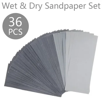 36Pcs Smilšpapīrs Pakāpes Wet & Dry Papīra 400/600/800/1000/1200/1500/2000/3000 Smiltis Smilšpapīrs Diska Smilšu Lapa