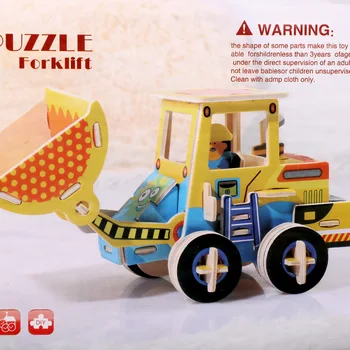 3D Puzzle Koka Atjautības Tangram Matemātikas Rotaļlietas, Montāža Projektēšana Transportlīdzekļa Ekskavatoru Bērnu Intelektuālā Izglītības Rotaļlieta Bērniem