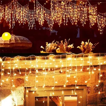 3M/5M LED Saules Lāsteku String Gaismas 128/265 Led Ūdensizturīgs Aizkaru Lāsteku Apgaismojums, Ziemassvētku Apgaismojums Guļamistabai Terases Dārzu