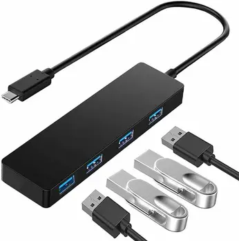 4-Port USB 2.0/3.0 Multi Hub, Ultra-Slim Datu centra, Pagarināt Kabeli uz Virsmas#50
