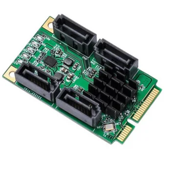 4 Portu SATA III 6G Mini PCIE Mini PCI-e Brīnums 88SE9215 Kontrollera Karti SATA 3.0 mini PCI express SSD Karšu Adapteri