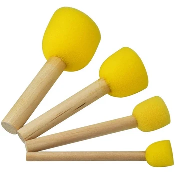 48-Gabals Kārta Sūklis, Birste, kas-Bērnu Krāsošanas Instrumenti, Sūklis, Krāsošana Stippler Set 4 Izmēri DIY Krāsošanas Instrumenti,