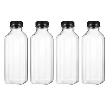 4GAB PET Plastmasas, Tukšu noliktavas Konteineri, Pudeļu Vāciņi Vāciņi Dzērienu Dzēriena Pudeles Sulas Pudele, Burciņa (Melnie Griesti)