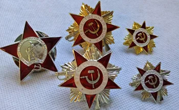 5 GAB KOMPLEKTS Padomju WW2 Pasūtījumiem (Medaļas) Pin Žetons KOPĒT PSRS KRIEVIJA SAVIENĪBAS Maskavā, Kijevā, ASV