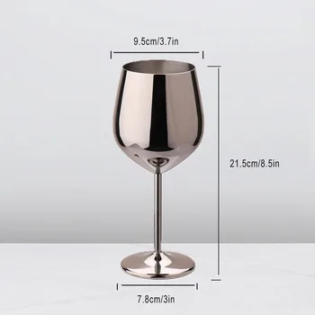 500ML Vienā Slānī Apšuvuma Goblet Vīna Kauss 1 Gab Krāsains Cilindra Formas Kritums-Izturīgs Šampanieša Kokteilis, Stikla Nerūsējošā Tērauda