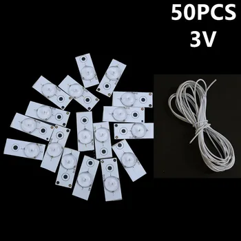 50gab 3 V SMD Lampu Krelles Ar Optisko Objektīvu Fliter Par 32-65 inch LED Strip Josla Remonts TV