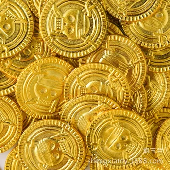 50gab Plastmasas Zelta Dārgumu Monētas Kapteinis Pirātu Partijas dod priekšroku Izlikties, Dārgumu Lāde Bērniem Puses Piederumi Monētas Puse