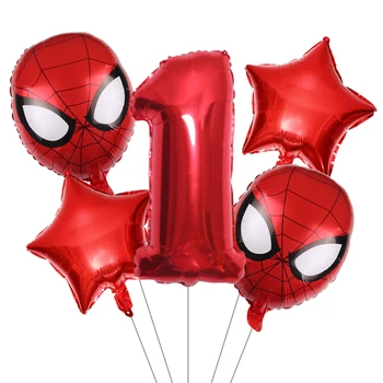 5gab/Daudz Spiderman Captain America Balonu Supervaronis Piepūšamās Vadītājs Baloni Skaits Dzimšanas dienas svinībām Apdare Bērniem, Gaisa Globos