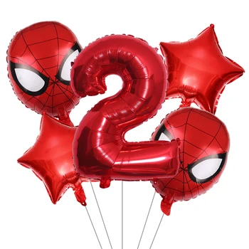 5gab/Daudz Spiderman Captain America Balonu Supervaronis Piepūšamās Vadītājs Baloni Skaits Dzimšanas dienas svinībām Apdare Bērniem, Gaisa Globos