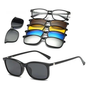 6 1 Polarizētās Magnētiski Optiskās Saulesbrilles | Personalizētu Vīriešu, Sieviešu, Magnētisko Klips, Polaroid Saulesbrilles, Klipu Rāmja Saulesbrilles