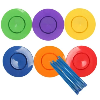 6 Komplekti Plastmasas Vērpšanai Plāksnes Žonglē Aksesuārus Izpildes Rīkus Bērniem, Bērnu Praktizē Līdzsvara Prasmes, Rotaļu Mājas Ārā