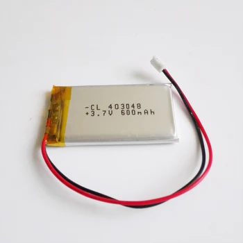 600mAh Litija Polimēru litija polimēru Akumulators ar JST PH 2.0 2 pin savienotājs Mp3 PAD DVD E-grāmata bluetooth austiņas 403048
