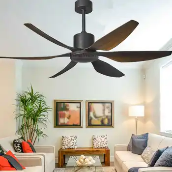 66 collu Ziemeļvalstu lielie valsts rūpniecības vēja griestu ventilators LED gaismas DC Amerikāņu retro tālvadības restorāns dzīvojamā istaba, griestu ventilatori