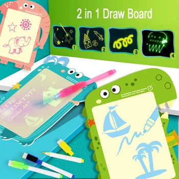 A3 LED Gaismas Zīmēšanas Valdes Grafiti Bērniem Doodle Zīmēšanas Tablete Burvju Zīmēt ar Gaismu izklaidējošas un Izglītojošas Rotaļlietas Bērniem Dāvanu