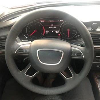 ABS chrome stūre dekoratīvās apdares centrs emblēmu rāmis vizuļi uzlīmes aksesuāri Audi A3 8V A6 C7 Q3 Q5