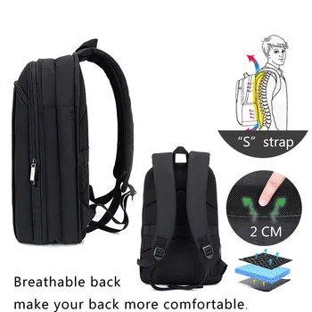 AIKS MARTI Vīriešu Slim Laptop Backpack 15.6 Collu Biznesa Darbs Sievietēm Black Ultravieglajiem BackpackBackpack Soma Unisex Plānas Back Pack